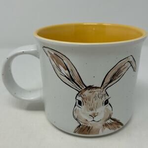 Carrot Patch Cottage Happy Easter Yellow Speckled Brown Bunny‎ Mug
